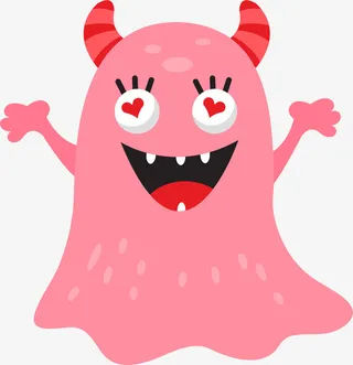 粉色可爱爱心小高温免抠