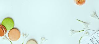 小清新甜品蓝色背景banner高清