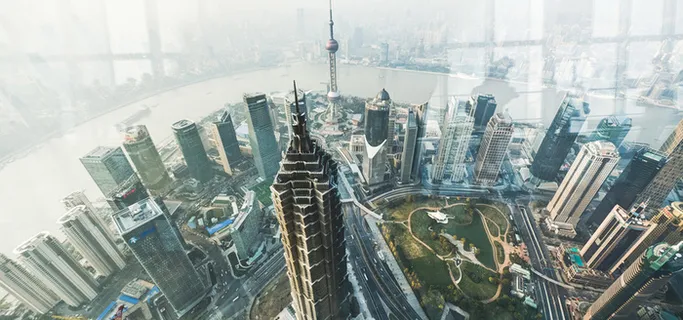 大气俯瞰城市背景图高清