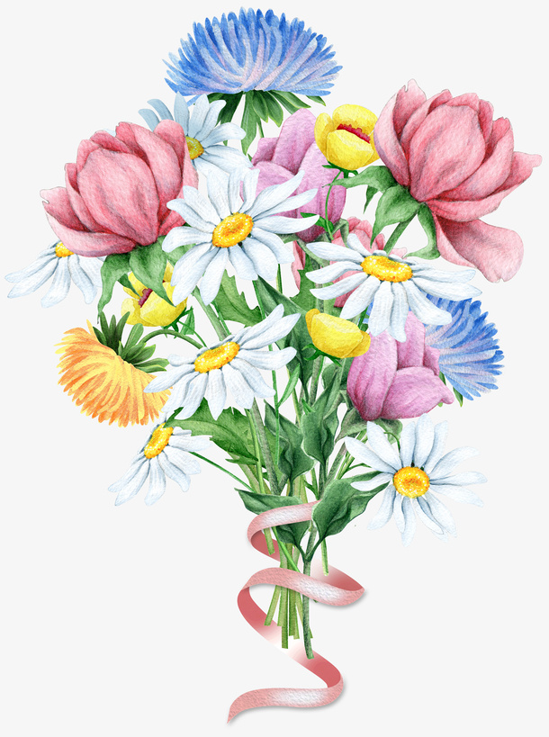 手绘花束免抠