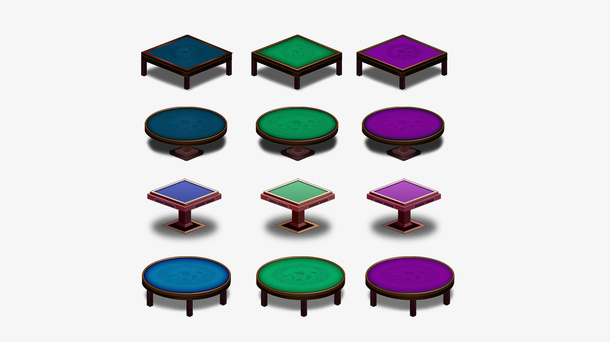 德州扑克棋牌桌子免抠