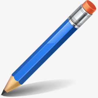 蓝色商务用品铅笔免抠图标元素