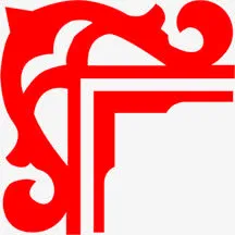 红色边框中国风花纹装饰免抠