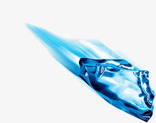 蓝色滑动冰块夏天免抠