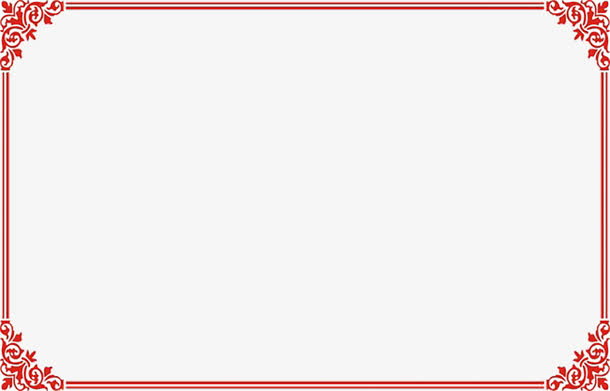 红色古典欧式边框装饰素材免抠