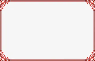 红色古典欧式边框装饰素材免抠