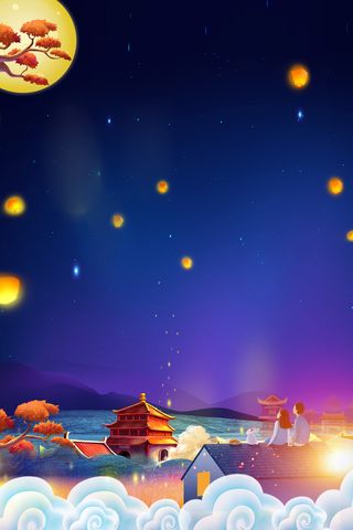 中秋节 中秋剪纸风 地产高清