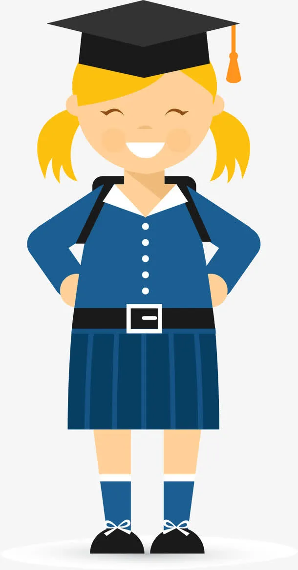 去上学的小女孩免抠