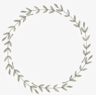 小清新树枝树叶花环免抠