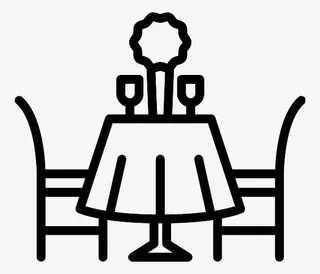 手绘浪漫餐桌图标免抠