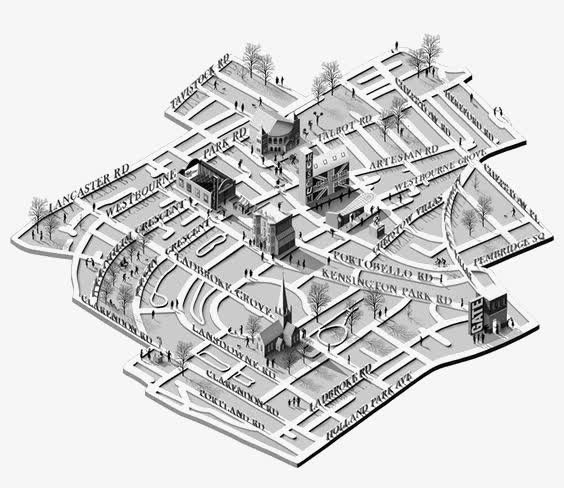 黑白城市免抠