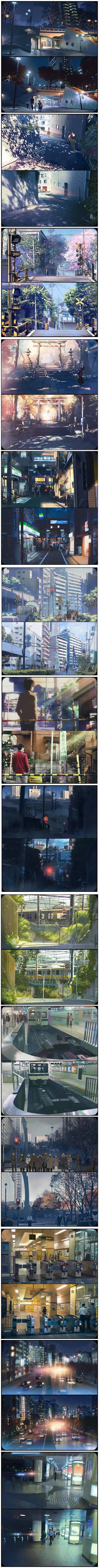 城市高楼路灯黑夜人物免抠