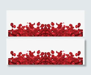 洒落的浪漫梦幻玫瑰花瓣高清特写免抠