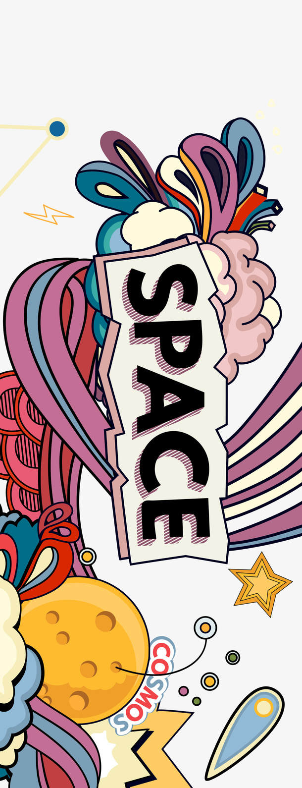 卡通街头风涂鸦艺术DIY英文T免抠