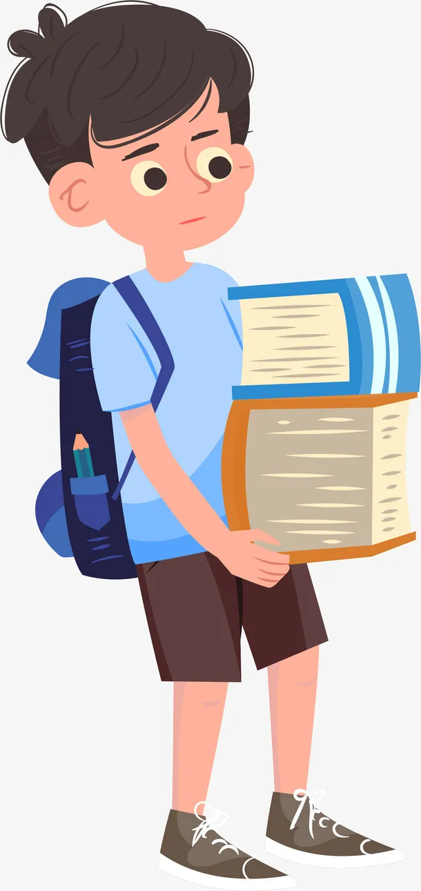 卡通开学季教师节学生课堂插画装免抠