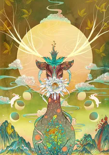 中秋手绘元素圆月免抠