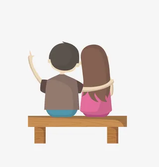 矢量一起看星星免抠