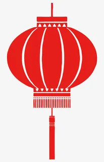 新年喜庆大红灯笼春节窗花免抠
