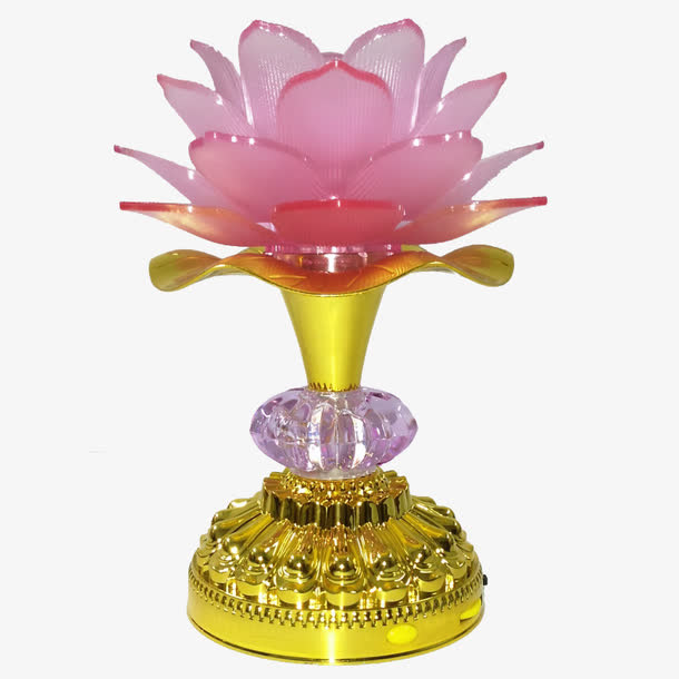 粉色祭拜莲花灯免抠