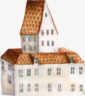 手绘卡通房子png免抠