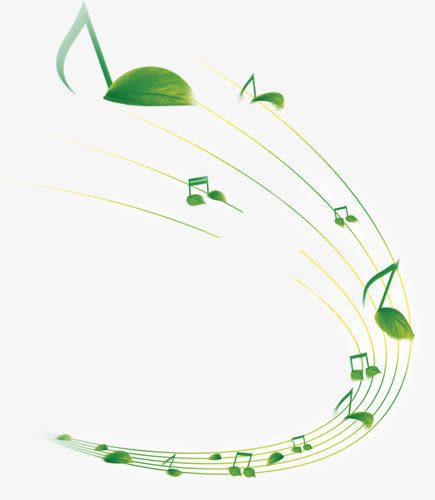 音符乐符绿叶免抠