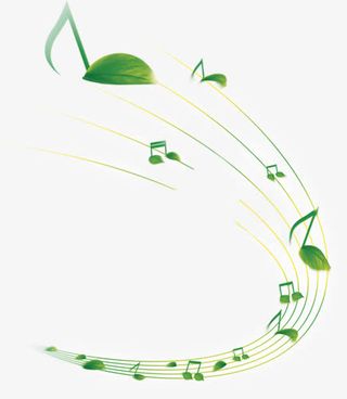 音符乐符绿叶免抠