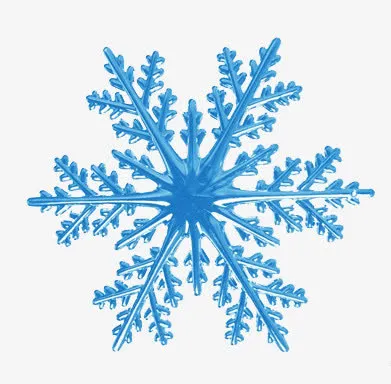 蓝色雪花圣诞装饰免抠
