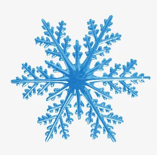 蓝色雪花圣诞装饰免抠