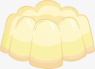 黄色卡通美味布丁免抠