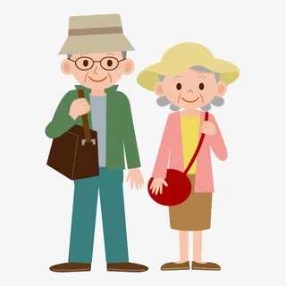 挎着宝宝的两个老人免抠