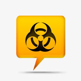 黄色的评论泡沫标志警告生化危机免抠