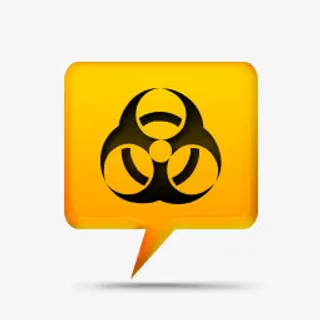 黄色的评论泡沫标志警告生化危机免抠