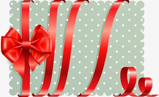 卡通精美礼盒包装丝带蝴蝶结免抠