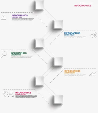 矢量白色流程图免抠