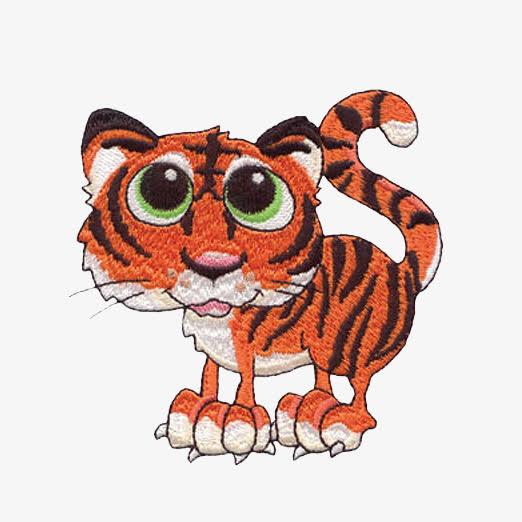 老虎绣花素材免抠