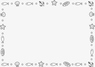 小鱼星星贝壳边框免抠