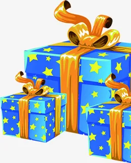 手绘黄色星星底纹礼盒装饰免抠