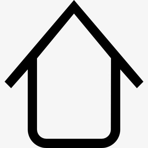 具有房屋形状轮廓符号的上箭头图标免抠