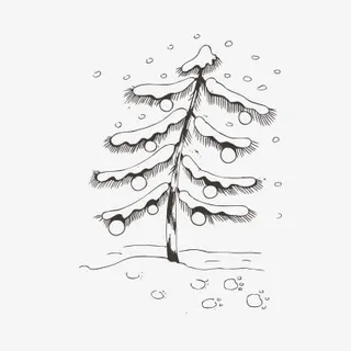 手绘圣诞树免抠