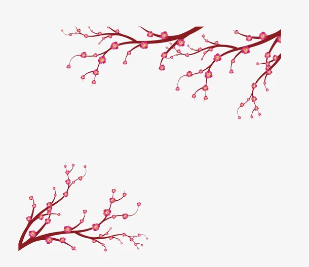 梅花树枝免抠