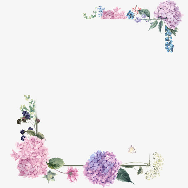 紫色垂花边框免抠