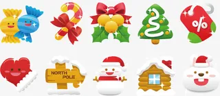 圣诞挂饰矢量素材免抠