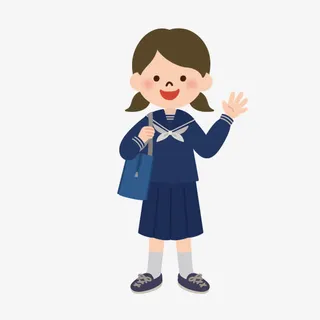 手绘卡通小人素材人物图案 背着免抠