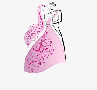 卡通手绘结婚新人免抠