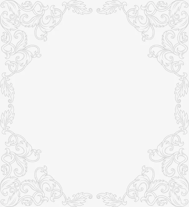 灰色花藤框架免抠