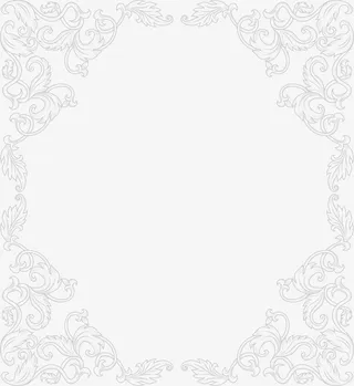 灰色花藤框架免抠