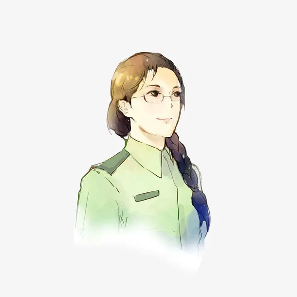 女兵立正军姿免抠