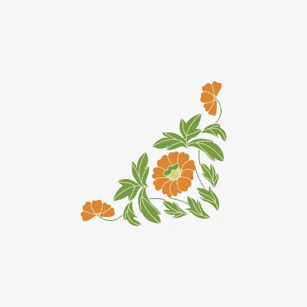 鲜花艺术边底免抠