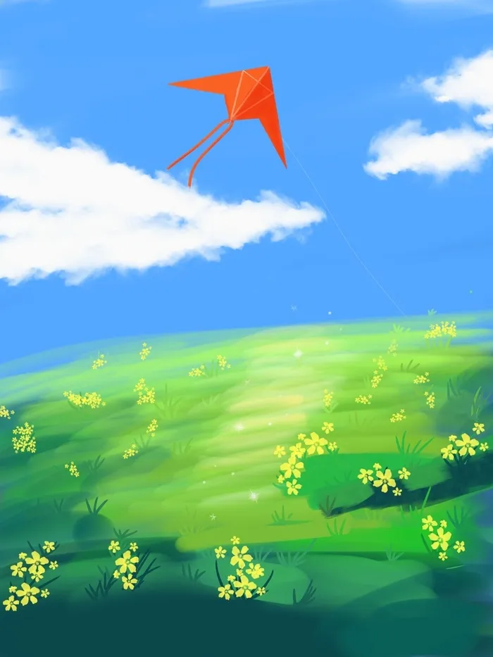 春暖花开 蓝色背景高清