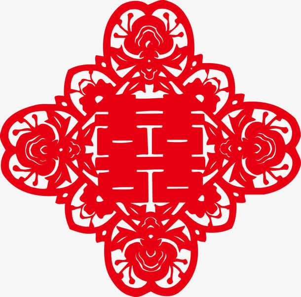 矢量双喜字帖免抠